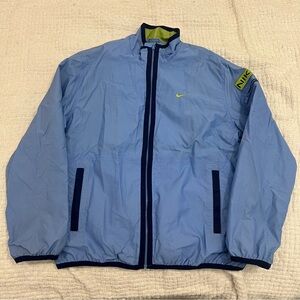 Nike Y2K Micro-Dobby Nylon Windbreaker Jacket Blue Green M